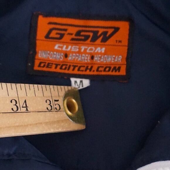 VTG G-SW Get Gitch Aeros Hockey Navy White Zip Up Nylon Windbreaker Jacket M - Picture 4 of 10